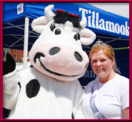 Tillie the Tillamook cow and friend. Rose Festival Association