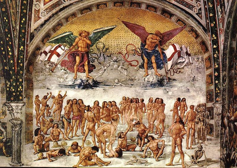  Luca Signorelli - "Resurrection of the Flesh" (1499-1502). Chapel of San Brizio, Duomo, Orvieto/Wikimedia Commons