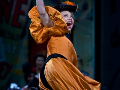 Alyson Cambridge is party-loving Musetta in La Boheme. Photo: Portland Opera/2009
