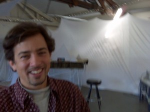 Mar Ricketts, master kitemaker and fiber artist, in his Southeast Portland studio.