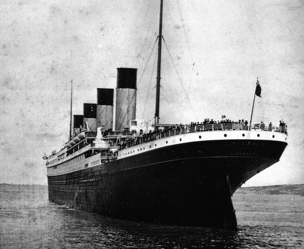 The Titanic, proud prowler of the ocean, steaming into history