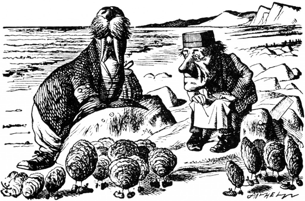Sir James Tenniel, 1871 illustration from Lewis Carroll's "The Walrus and the Carpenter." Wikimedia Commons