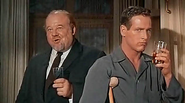 Burl Ives as Big Daddy and Paul Newman as Brick, from the trailer for the 1958 film version of "Cat on a Hot Tin Roof." Wikimedia Commons
