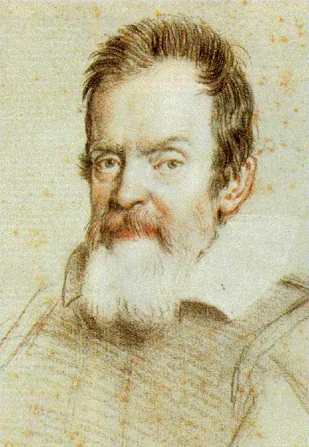 Crayon portrait of Galileo, by Leoni. Wikimedia Commons