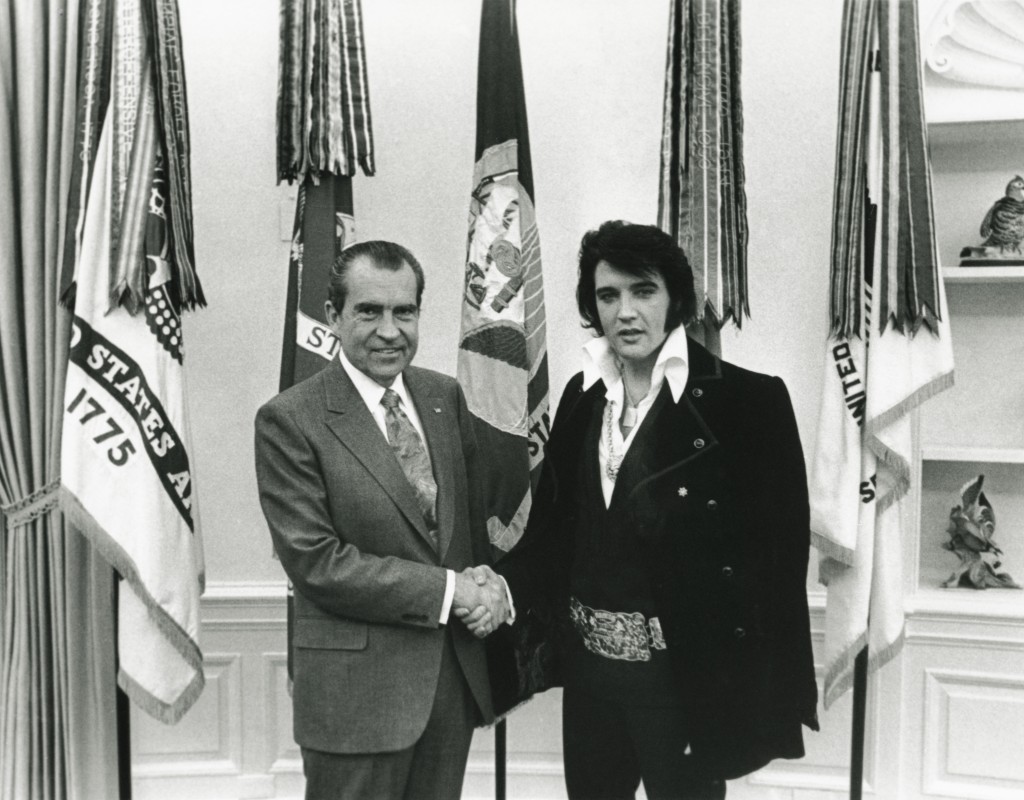 The President and the King, Dec. 21, 1970. White House photo by Ollie Atkins/Wikimedia Commons