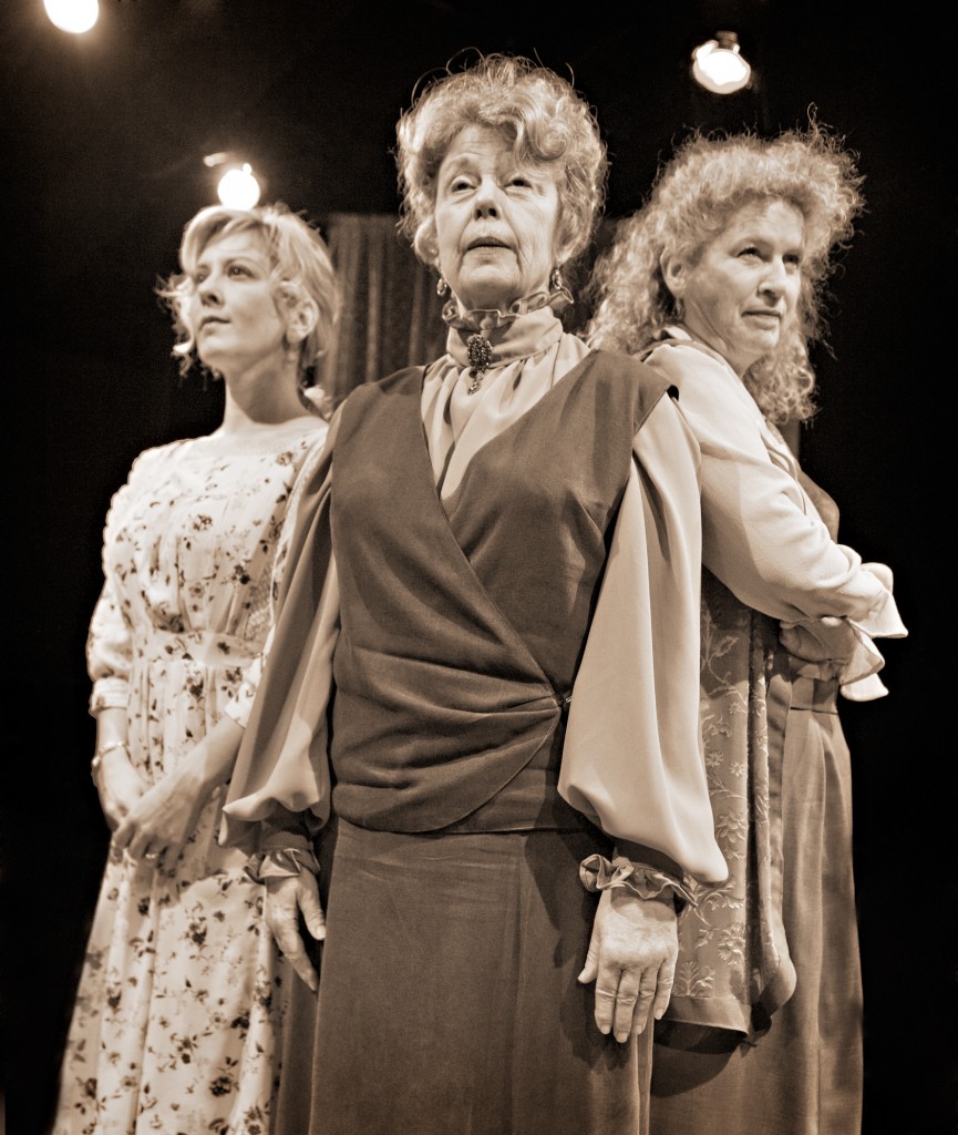 From left: Val Landrum, Jane Fellows and Jacklyn Maddux in "The Carpetbagger's Children" at Profile Theater. Photo: Jamie Bosworth
