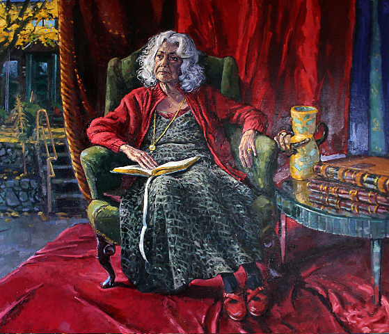 Henk Pander, portrait of Delores Rooney, December 2009. 54" x 64", oil on linen. Courtesy of the artist.