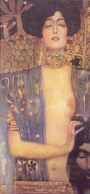 "Judith I," by Gustav Klimt (1862-1918), painted in 1901. Oil on Canvas (84 x 32 cm) Ã–sterreichische Galerie, Vienna.