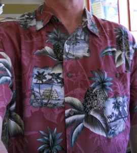 The not-so-famous shirt with the not-so-vague Hawaiian design.
