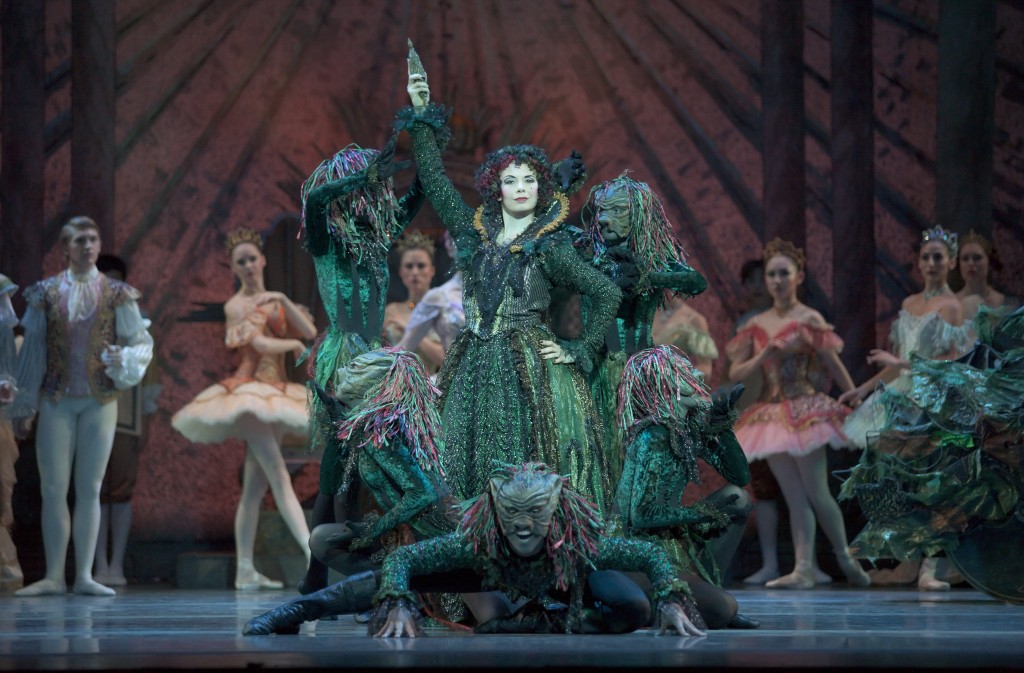 Gavin Larsen is the wicked Carabosse and Javier Ubell her chief toady in the premiere of Christopher Stowell'sd "The Sleeping Beauty" at Oregon Ballet Theatre. Photo: Blaine Truitt Covert