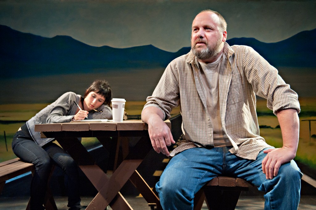 Ana Reiselman and Tim True in Lee Blessing's "Great Falls" at Profile Theatre. Photo: Jamie Bosworth