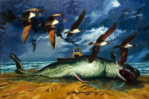Henk Pander, "Leviathan," oil on linen, 69" x 101", 2009. Laura Russo Gallery.