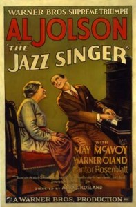 Movie poster for "The Jazz Singer," 1927. Wikimedia Commons.