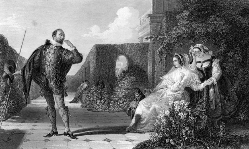 "Malvolio and the Countess," 1859. Daniel Maclise (1806-1870), engraved by R. Staines. Wikimedia Commons.