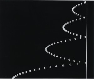 Berenice Abbott, "Path of a Moving Ball," c. 1960, Gelatin silver print, printed c. 1982, Collection of James and Susan Winkler.