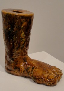 Jeffry Mitchell Untitled (foot vase) 2011, 10"x10"6" glazed ceramic; Pulliam Gallery.