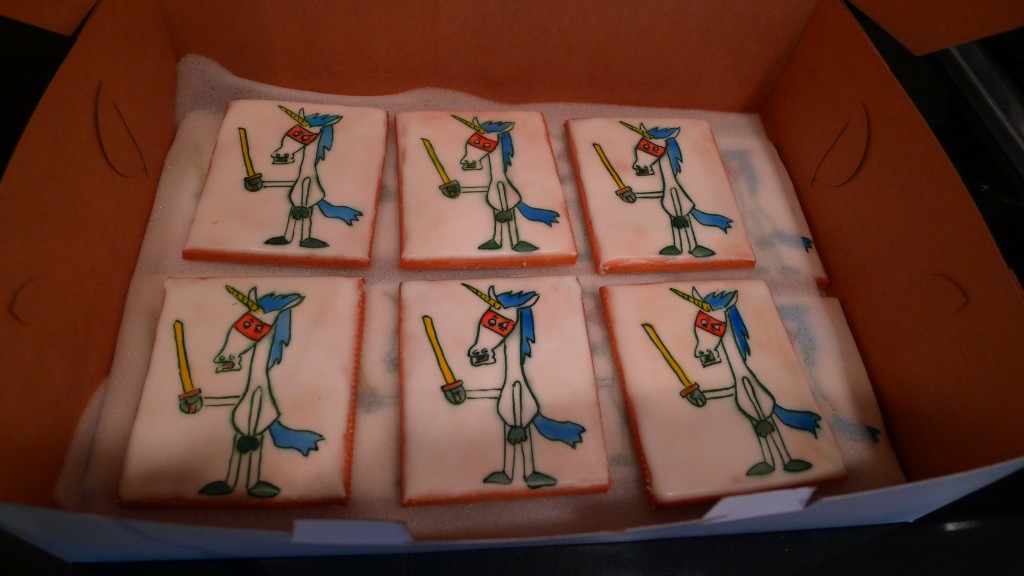 Ninja Unicorn cookies, designed by Small LSB and created by ChristineAnne HoferSchoen at Petite Provence