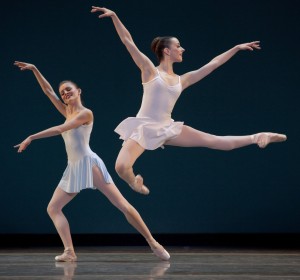 Julia Rowe (foreground) and Olga Krochik in George Balanchine's "Square Dance." Photo: Blaine Truitt Covert.