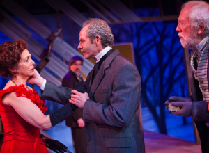 Like a string quartet: Linda Alper, Tim Blough (background), Michael Mendelson and Tobias Andersen in "The Cherry Orchard." Photo: Owen Carey