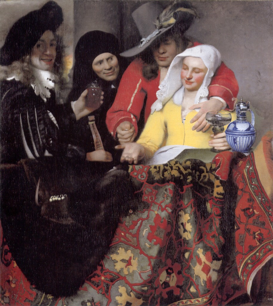 "The Procuress" by Vermeer, 1656, oil on canvas, Staatliche Kunstsammlungen Alte Meister (GemÃ¤ldegalerie Alte Meister), Dresden/Essential Vermeer