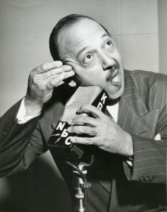 Mel Blanc gives himself a close shave for a KGW radio gig. Photo courtesy of Noel Blanc.