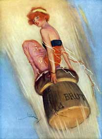 Grape-Shot: 1915 English magazine illustration of a lady riding a champagne cork From The Lordprice Collection This picture is the copyright of the Lordprice Collection and is reproduced on Wikipedia with their permission