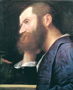     Pietro Aretino, first portrait by Titian, c. 1512, at the Galleria Palatina in Palazzo Pitti in Florence.